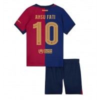 Maglia Calcio Barcelona Ansu Fati #10 Prima Divisa Bambino 2024-25 Manica Corta (+ pantaloncini)